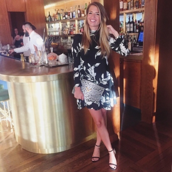 Dresses & Skirts - Black & White Mock neck mini dress Naomie Olindo Southern Charm Y2K